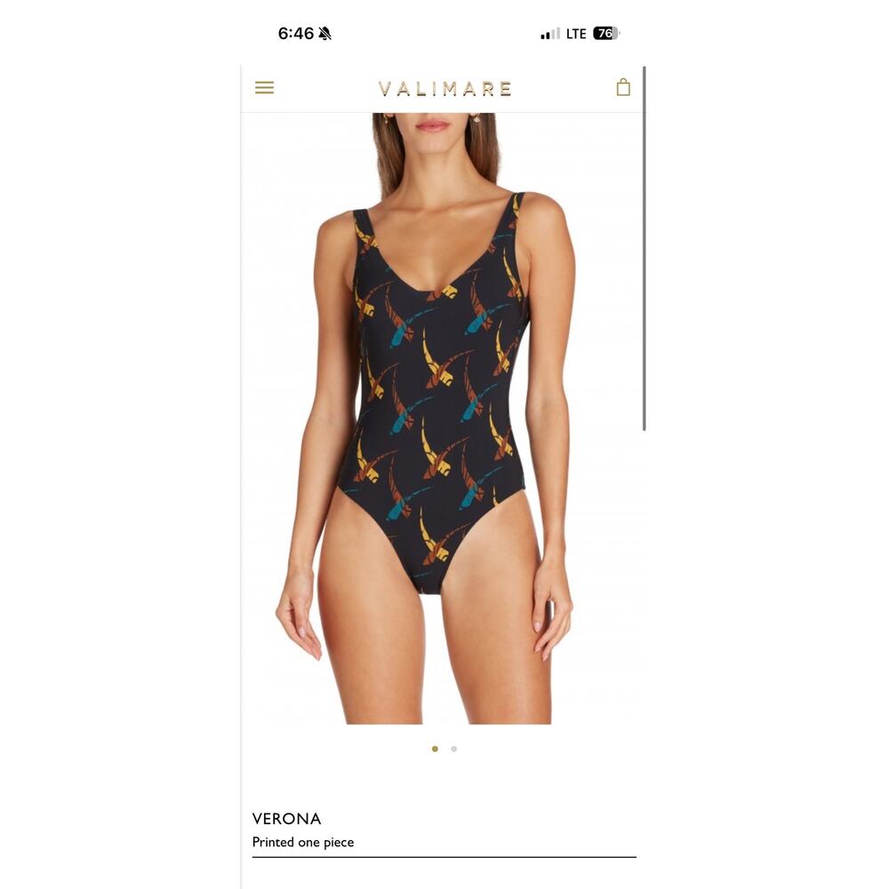 VALIMARE VERONA Printed one piece sz L worn once!